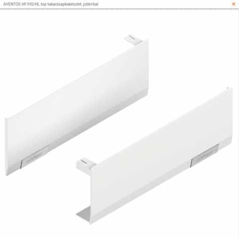 BLUM AVENTOS 22.8000 HF/HS/HL top takarósapkakészlet,  Selyem fehér/inox-sz.