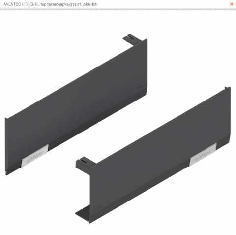 BLUM AVENTOS 22.8000 HF/HS/HL top takarósapkakészlet,  Sötét szürke/inox-sz.