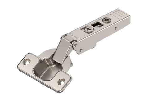 BLUM Clip-Top Kivetőpánt 70T5550.TL  / 120°, ráütődő, rugó nélkül, csavaros / Nikkel
