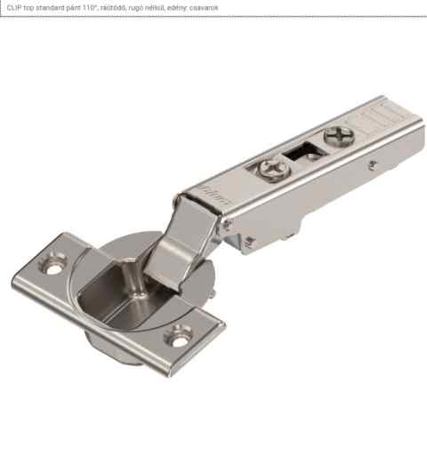 BLUM Clip-Top Kivetőpánt 70T3550.TL / 110°, ráütődő, rugó nélkül, csavaros / Nikkel