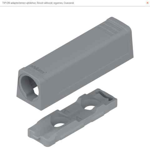 BLUM Tip-On Adapter 956.1201 / ajtókhoz, egyenes / R7036 platinaszürke
