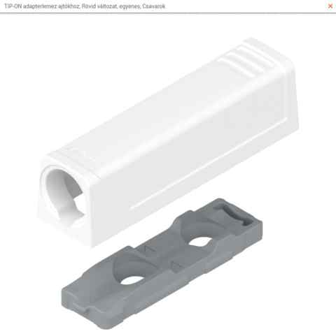 BLUM Tip-On Adapter 956.1201 / ajtókhoz, egyenes / Selyemfehér