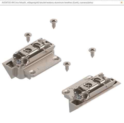 BLUM AVENTOS HK-S 20K4A00A02FR-B R+L / előlaprögzítő készlet keskeny alumínium kerethez / Nikkel
