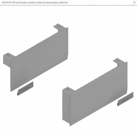 BLUM- AVENTOS HK / HK top 22K8000  ABD R+L Vil.szürke/inox-sz. felnyíló vasalat, takarósapka szett, jobb+bal